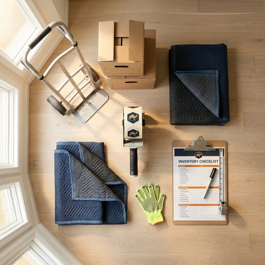 Professional moving supplies and packing materials layout for Lanai City residential relocations